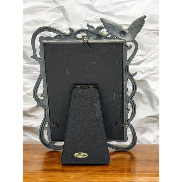 Set of 2 Vintage Style Ornate Enamel Hummingbird Flower Photo Frame 3.5x5 & 2x2 - Picture 10 of 12